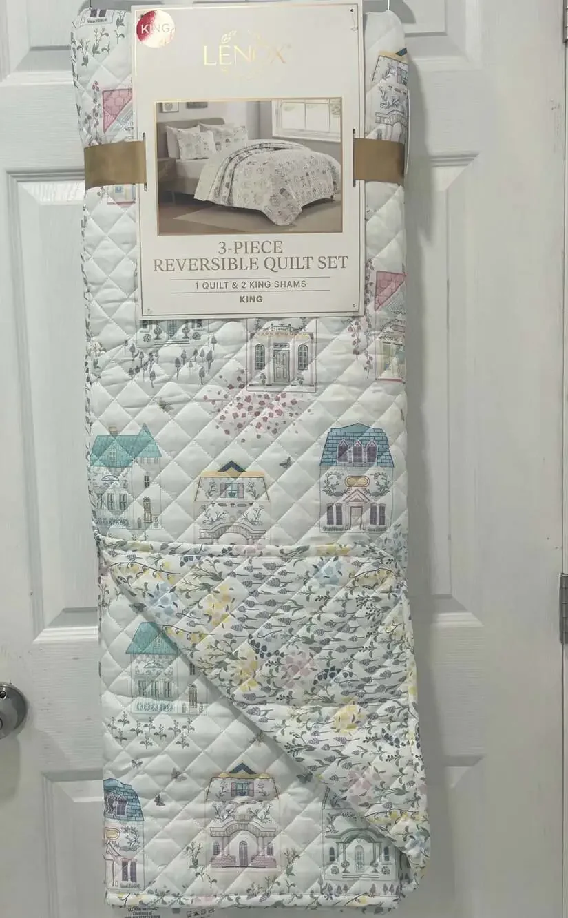 Lenox Spice Village 3-Piece Reversible King Quilt Set